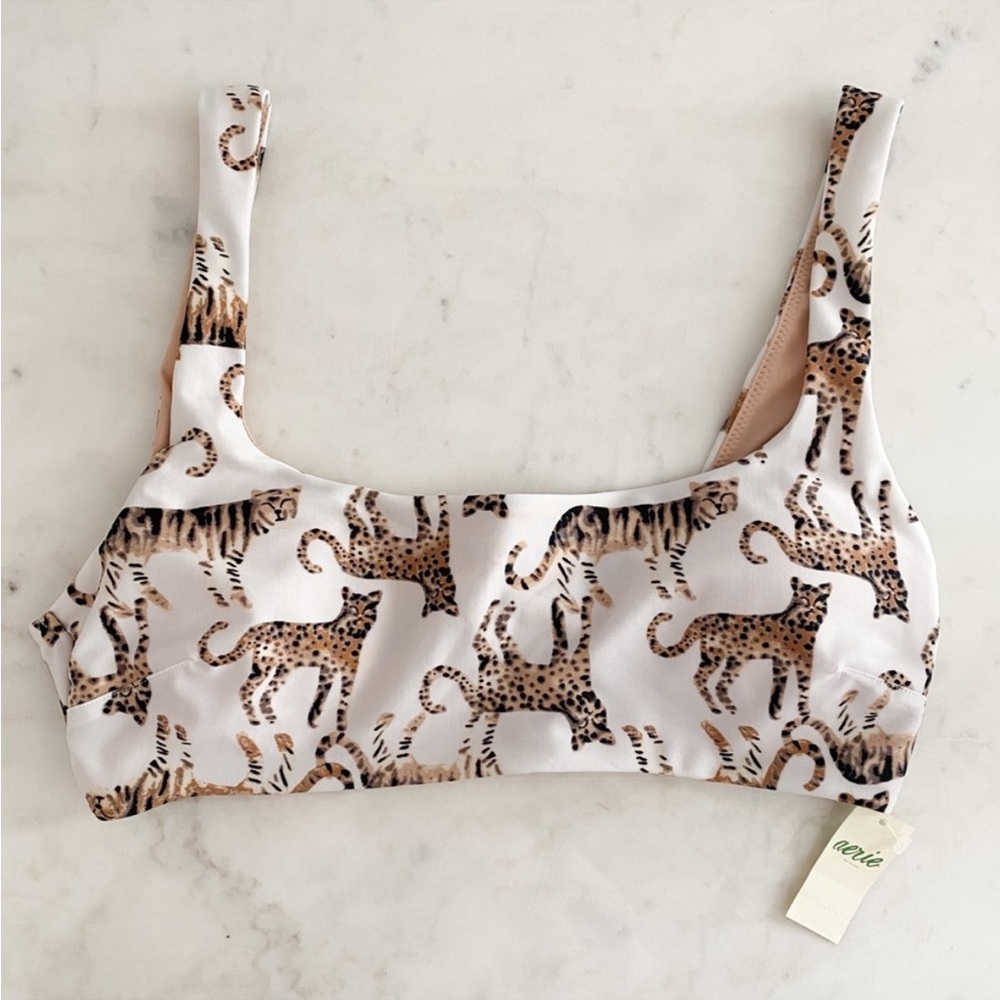 Aerie Leopard Wide Strap Bikini Top & bottom